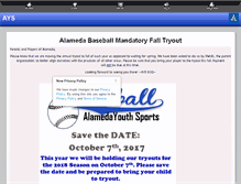 Tablet Screenshot of alamedabaseball.org